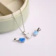 White Opal Oval 925 Sterling Silver Necklace | 925 Sterling Silver Wholesale | Sade Silver White Opal Oval 925 Sterling Silver Necklace - Sade 925 Silver Jewelry
