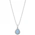 Pear CZ Light Blue Opal 925 Sterling Silver Necklace