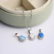 Oval CZ White Opal 925 Sterling Silver Necklace Oval CZ White Opal 925 Sterling Silver Necklace