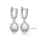 Oval Cut Opal CZ Dangle 925 Sterling Silver Earrings Oval Cut Opal CZ Dangle 925 Sterling Silver Earrings