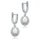 Oval Cut Opal CZ Dangle 925 Sterling Silver Earrings Oval Cut Opal CZ Dangle 925 Sterling Silver Earrings
