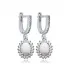 Oval Cut Opal CZ Dangle 925 Sterling Silver Earrings