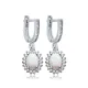 Oval Cut Opal CZ Dangle 925 Sterling Silver Earrings Oval Cut Opal CZ Dangle 925 Sterling Silver Earrings
