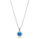 Round Cut CZ Blue Opal Wholesale Silver Charm Necklace Round Cut CZ Blue Opal Wholesale Silver Charm Necklace