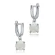 Solitaire Round White Opal Turkish 925 Silver Dangle Earrings Solitaire Round White Opal Turkish 925 Silver Dangle Earrings