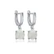 Solitaire Round White Opal Turkish 925 Silver Dangle Earrings Solitaire Round White Opal Turkish 925 Silver Dangle Earrings