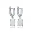 Solitaire Oval White Opal Turkish 925 Silver Dangle Earrings