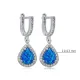 Pear Blue Opal CZ Dangle 925 Sterling Silver Earrings Pear Blue Opal CZ Dangle 925 Sterling Silver Earrings