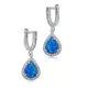 Pear Blue Opal CZ Dangle 925 Sterling Silver Earrings Pear Blue Opal CZ Dangle 925 Sterling Silver Earrings