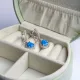 Pear Blue Opal CZ Dangle 925 Sterling Silver Earrings Pear Blue Opal CZ Dangle 925 Sterling Silver Earrings