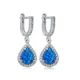 Pear Blue Opal CZ Dangle 925 Sterling Silver Earrings Pear Blue Opal CZ Dangle 925 Sterling Silver Earrings
