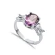 Oval Amethyst Baguette CZ Stone Ring Wholesale Silver Jewelry