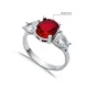 Oval Garnet Pear CZ 925 Sterling Silver Ring