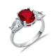Oval Garnet Pear CZ 925 Sterling Silver Ring