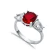 Oval Garnet Pear CZ 925 Sterling Silver Ring