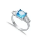 Square Aquamarine Pear CZ 925 Sterling Silver Ring Square Aquamarine Pear CZ 925 Sterling Silver Ring