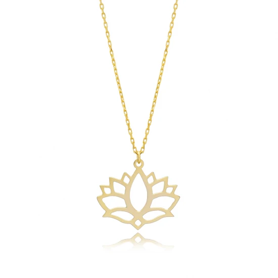 Dainty Lotus Flower Plain Neckace 925 Silver Pendant Dainty Lotus Flower Plain Neckace 925 Silver Pendant