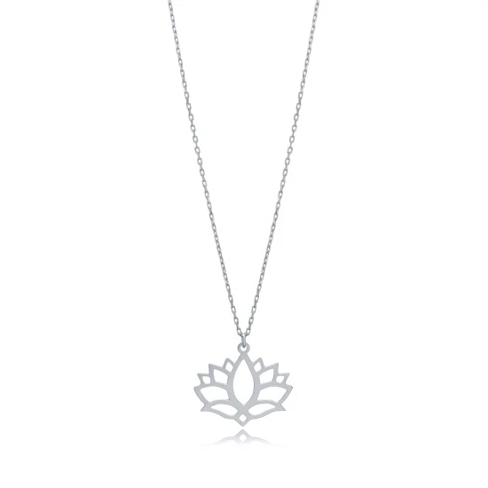 Dainty Lotus Flower Plain Neckace 925 Silver Pendant Dainty Lotus Flower Plain Neckace 925 Silver Pendant