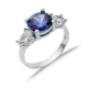 Round Tanzanite Pear CZ Stone Ring Wholesale Silver Jewelry Round Tanzanite Pear CZ Stone Ring Wholesale Silver Jewelry