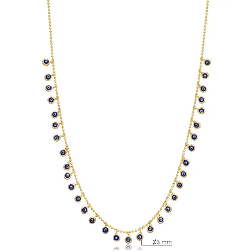 925 Sterling Silver Evil Eye Shaker Necklace 925 Sterling Silver Evil Eye Shaker Necklace