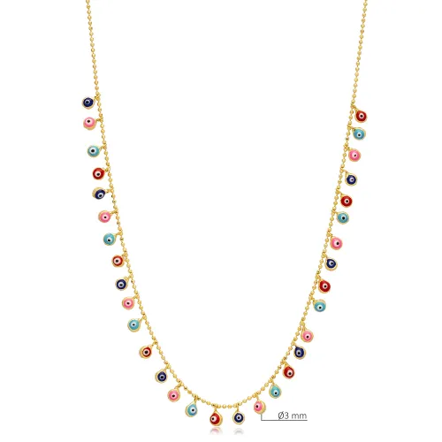 Mix Evil Eye Shaker 925 Sterling Silver Necklace Mix Evil Eye Shaker 925 Sterling Silver Necklace