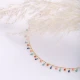 Multicolor Pear Fringe CZ Enamel 925 Silver Necklace | 925 Sterling Silver Wholesale | Sade Silver Multicolor Pear Fringe CZ Enamel 925 Silver Necklace - Sade 925 Silver Jewelry