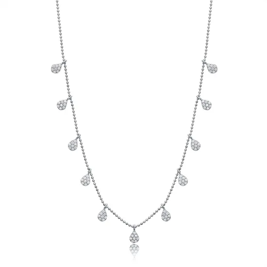 Pear Clear Zircon Stone Wholesale 925 Silver Shaker Necklace Pear Clear Zircon Stone Wholesale 925 Silver Shaker Necklace