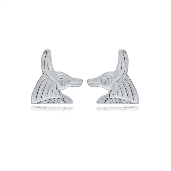 Anubis Symbol 925 Silver Stud Earrings