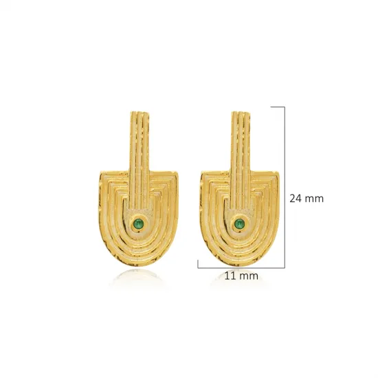Emerald CZ Earrings in 925 Sterling Silver