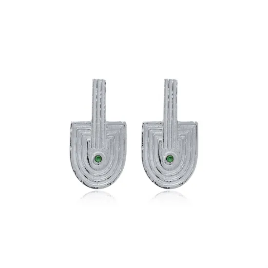 Emerald CZ Earrings in 925 Sterling Silver