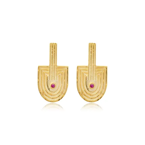 Handcrafted Ruby CZ 925 Sterling Silver Earrings