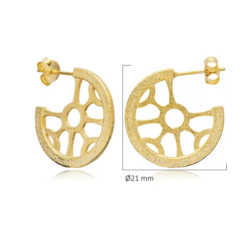Round Pattern 925 Sterling Silver Earrings