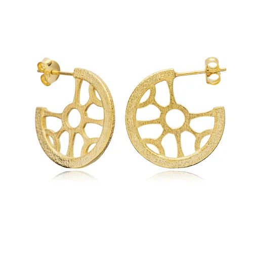 Round Pattern 925 Sterling Silver Earrings