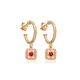 Ruby CZ Square Design Silver Hoop Earrings Wholesale Jewelry Ruby CZ Square Design Silver Hoop Earrings Wholesale Jewelry