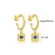 Sapphire CZ Square 925 Sterling Silver Earrings