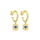 Sapphire CZ Square 925 Sterling Silver Earrings