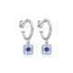 Sapphire CZ Square 925 Sterling Silver Earrings