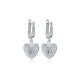 Heart Dangle Latch Back 925 Sterling Silver Earrings Heart Dangle Latch Back 925 Sterling Silver Earrings