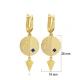 Sapphire CZ Round Dangle Latch Back 925 Silver Earrings