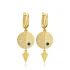 Sapphire CZ Round Dangle Latch Back 925 Silver Earrings