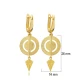 Disc Round CZ Dangle Latch Back 925 Silver Earrings
