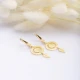 Disc Round CZ Dangle Latch Back 925 Silver Earrings