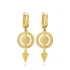 Disc Round CZ Dangle Latch Back 925 Silver Earrings