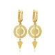 Disc Round CZ Dangle Latch Back 925 Silver Earrings