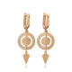 Disc Round CZ Dangle Latch Back 925 Silver Earrings