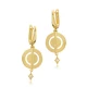Disc Round CZ Dangle Latch Back Silver Earrings Disc Round CZ Dangle Latch Back Silver Earrings