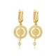 Disc Round CZ Dangle Latch Back Silver Earrings Disc Round CZ Dangle Latch Back Silver Earrings