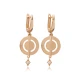 Disc Round CZ Dangle Latch Back Silver Earrings Disc Round CZ Dangle Latch Back Silver Earrings