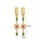 Ruby CZ Emerald CZ Geometric Drop 925 Silver Earrings Ruby CZ Emerald CZ Geometric Drop 925 Silver Earrings
