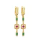 Ruby CZ Emerald CZ Geometric Drop 925 Silver Earrings Ruby CZ Emerald CZ Geometric Drop 925 Silver Earrings